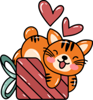 Tigre dibujos animados linda para san valentin día png