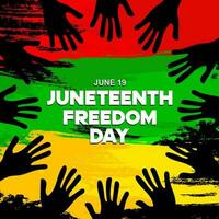 Juneteenth Freedom Day, an annual holiday in America on June 19, Juneteenth Freedom Day. design with texture brush paint vector