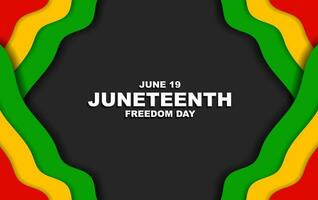 diecinueve de junio libertad día, un anual fiesta en America en junio 19, diecinueve de junio libertad día. vector