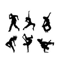 break dance silhouette design. street dancer sign and symbol. vector