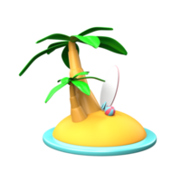 3d ilustracion verano isla png