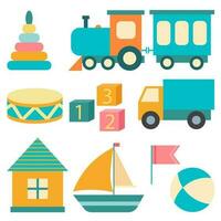 Kids toys set. vector