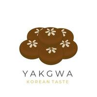 Traditional Korean Yakgwa Cake Stack Illustration Logo vector