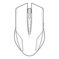 Computer mouse outline drawing vector, Computer Mouse in a sketch style, Computer Mouse training template outline, vector Illustration.