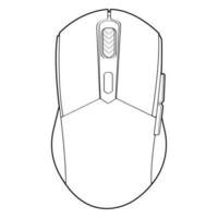 Computer mouse outline drawing vector, Computer Mouse in a sketch style, Computer Mouse training template outline, vector Illustration.