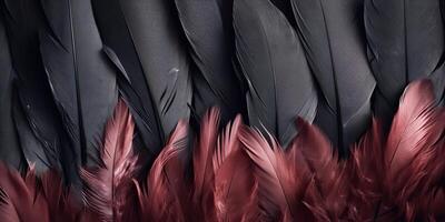 ai generado. ai generativo. foto realista negro plumas modelo antecedentes textura. elegante estética lujo onda. gráfico Arte