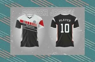 Modern Soccer jersey football sport t shirt design suitable for racing, soccer, gaming and e sports Pro Vector and double-sided mockup