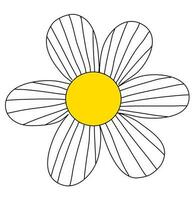 White daisy freehand drawing element vector