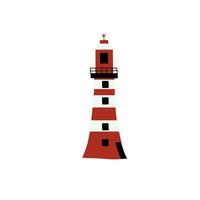 Lighthouse. Coastline architecture building. Beacons with window. Vector illustration