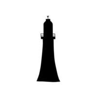 Lighthouse. Coastline architecture building. Beacons with window. Vector illustration