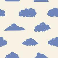 Clouds silhouettes. Seamless pattern of various forms. Design elements for textile, kids design vector