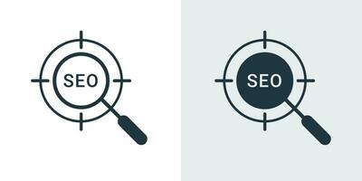 Digital marketing, Seo target icon vector line art