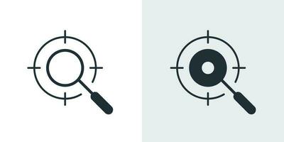 Digital marketing, Seo target icon vector line art