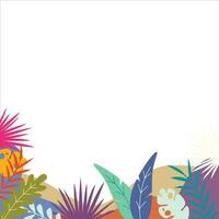 Spring frame background with colorfull leaves ilustration vector