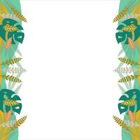 Spring frame background with colorfull leaves ilustration vector