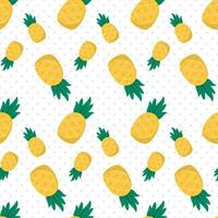 Cute pineaplle fruit seamless pattern with pastel background vector