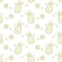 Cute pineaplle fruit seamless pattern with pastel background vector