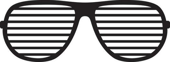 Striped Sunglasses Black and White. Vector Illustration.