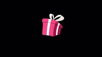 Gift Box Animation. Flat  Cartoon Style Design. Gift Boxes Decorated with Ribbon. video