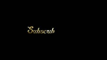 Golden Subscribe Animation - Transparent video