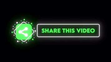 néon Youtube partager bouton animation video