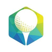 logo de golf con elementos de diseño de pelota. se puede utilizar para empresas de equipos de golf. vector