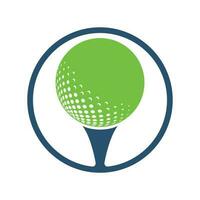 logo de golf con elementos de diseño de pelota. se puede utilizar para empresas de equipos de golf. vector