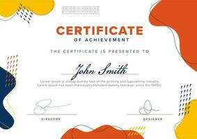 Achievement Certificate Template Layout in Abstract Style. vector