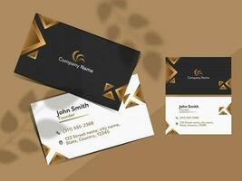 Modern Business Card Design Set In Black And White Color. vector