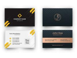 Set Of Business Or Visiting Card Design With Double-Side Presentation. vector