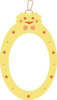 A Cute Yellow Oval Photocard Holder Illustration vector