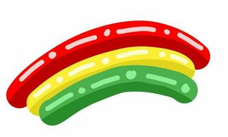 Rainbow isolated white background. Flat design. 3d illustration design vector