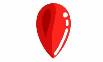 Point mark or symbol. Mark the destination on the map application. With 3d shape. Coloured Red. vector