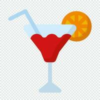 Margarita cocktail icon. Cocktail glass with lemon slice. Cocktail icon. Vector illustration