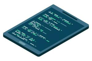 Isometric tablet. Simple flat isometric tablet. Tablet device isometric technology. Vector illustration