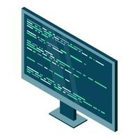 Isometric monitor. Computer monitor isometric desktop. Modern monitor. Vector illustration