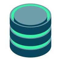 Isometric cloud database. Cloud computing and File cloud storage. Modern technologies. Vector illustration