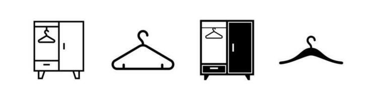 Wardrobe icon set of 4, design element suitable for websites, print design or app vector