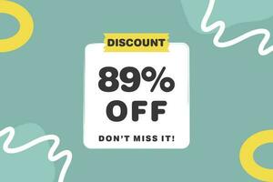 89 percent Sale and discount labels. price off tag icon flat design. vector