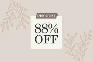 88 percent Sale and discount labels. price off tag icon flat design. vector