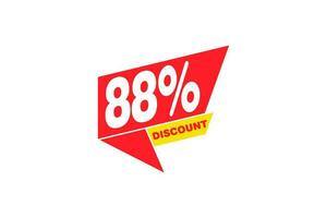 88 percent Sale and discount labels. price off tag icon flat design. vector