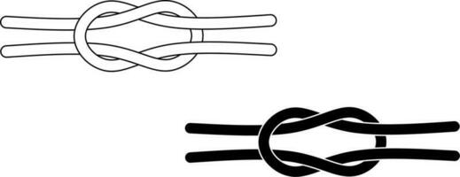 outline silhouette square knot icon set isolated on white background vector