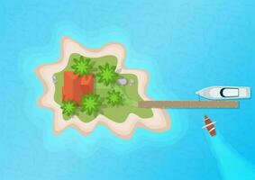 top view of beautiful tropical island vector