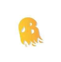 ghost logo with a blend of the letter B vector