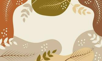 Hand Drawn Minimal Background with Leaf Shapes - Vector. vector