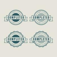 Completed stamp, seal. Vector badge, icon template. - Vector.