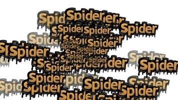 animated video scattered with the words SPIDER on a white background