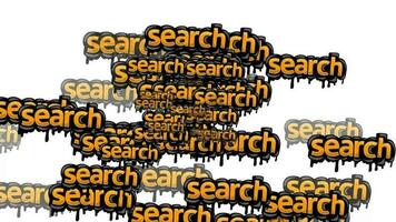 animated video scattered with the words SEARCH on a white background