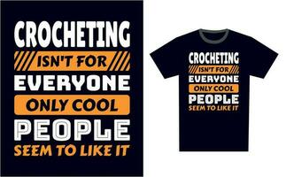 Crocheting T Shirt Design Template Vector