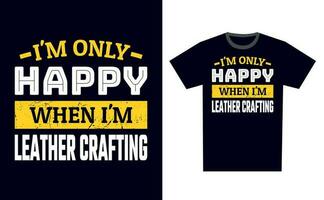 Leather Crafting T Shirt Design Template Vector